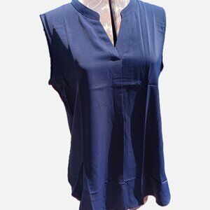 Chiffon Sleeveless V Neck Blouse Tank